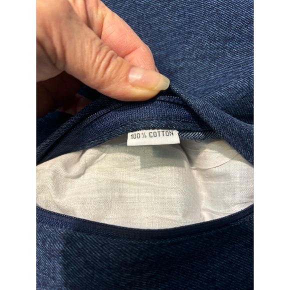 2 100% Cotton Blue Denim Premium Quality Cases includes 2 Travel/Throw Pillows - Picture 7 of 8